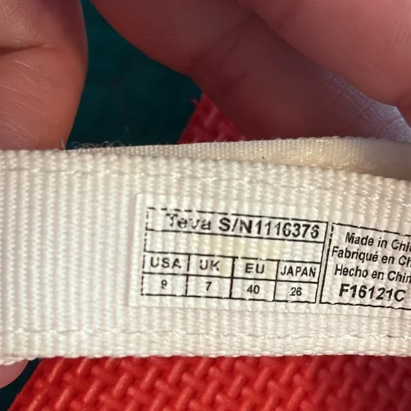 Teva Platform Sandals with Rainbow Sole and White Straps - Picture 6 of 7